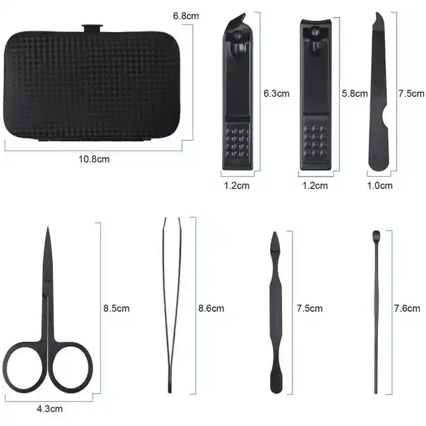 Kit De Manicura Y Pedicura X 7 Piezas Acero Inoxidable