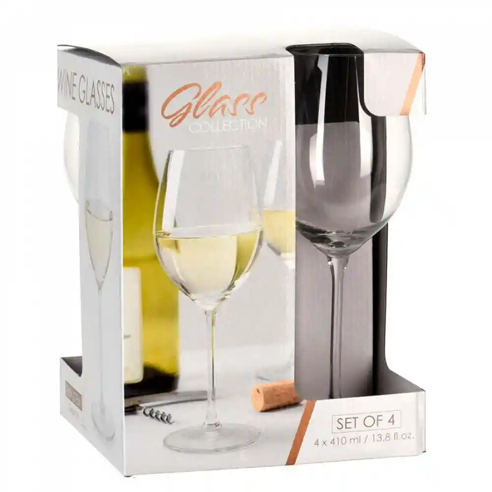 Copa Glass Collection Setx4 410ml Vino Blanco En Vidrio