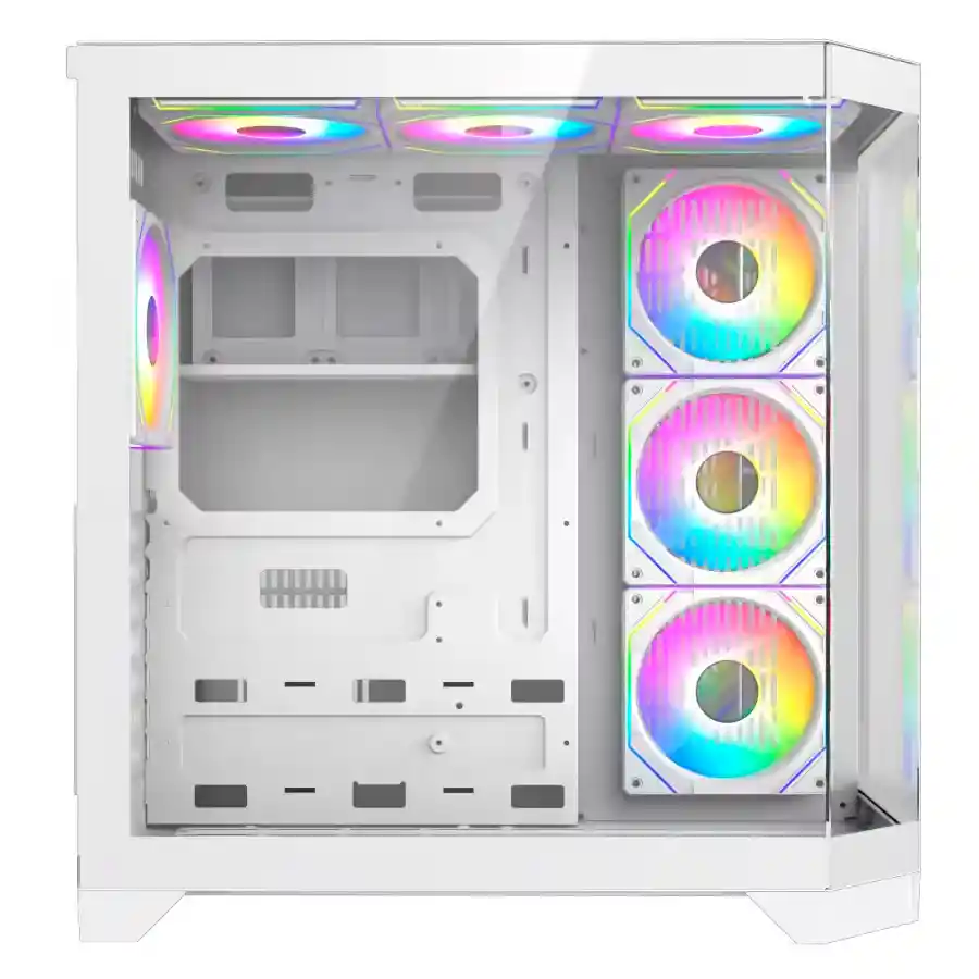 Chasis Iceberg Crystal Edge Blanco X7 Fan Argb Maxi Infinity