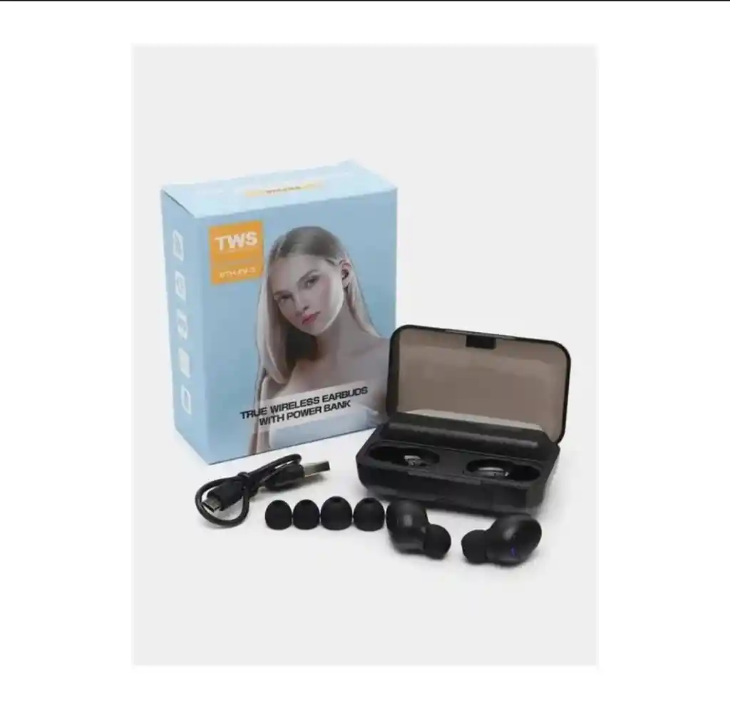 Audífonos In-ear Inalámbricos Bluetooth F9-5 Negro Power Banck