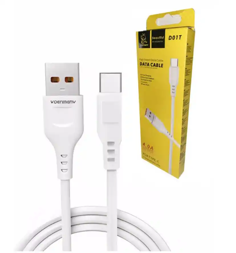 Cable De Datos Y Carga Rapida Tipo-c D01t 4.0a | Compatible Con Celulares, Tablets Y Carros