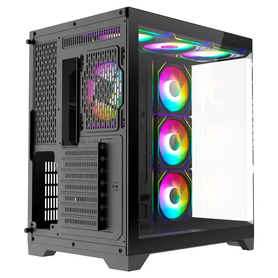 Chasis Iceberg Crystal Edge Negro X7 Fan Argb Maxi Infinity