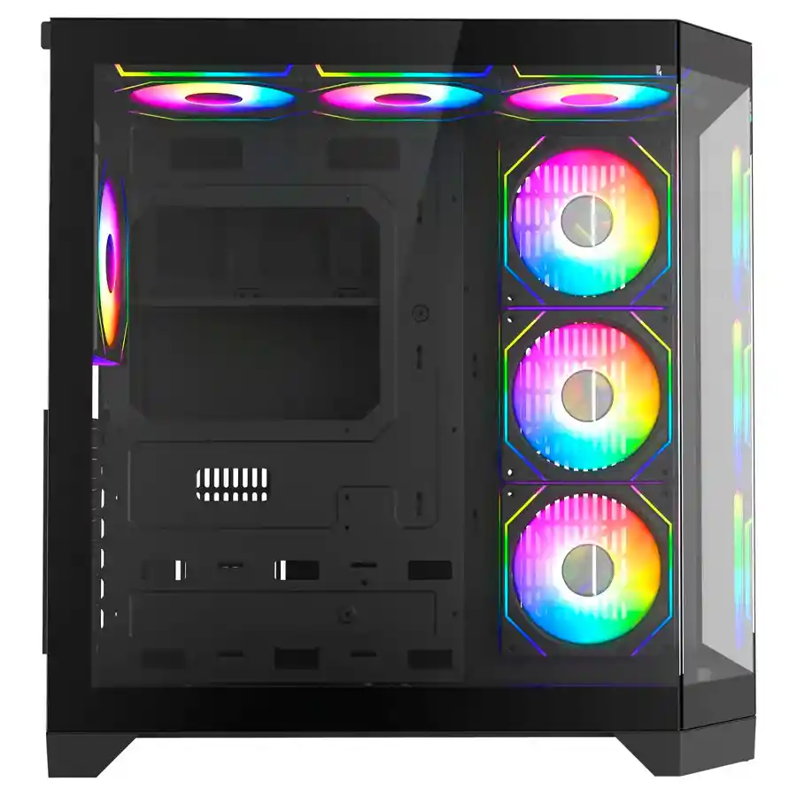 Chasis Iceberg Crystal Edge Negro X7 Fan Argb Maxi Infinity