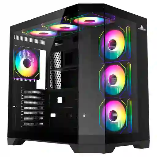 Chasis Iceberg Crystal Edge Negro X7 Fan Argb Maxi Infinity