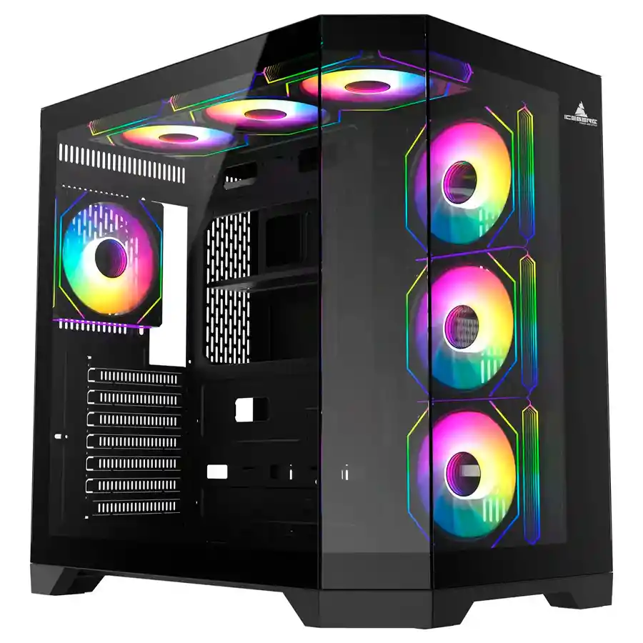 Chasis Iceberg Crystal Edge Negro X7 Fan Argb Maxi Infinity