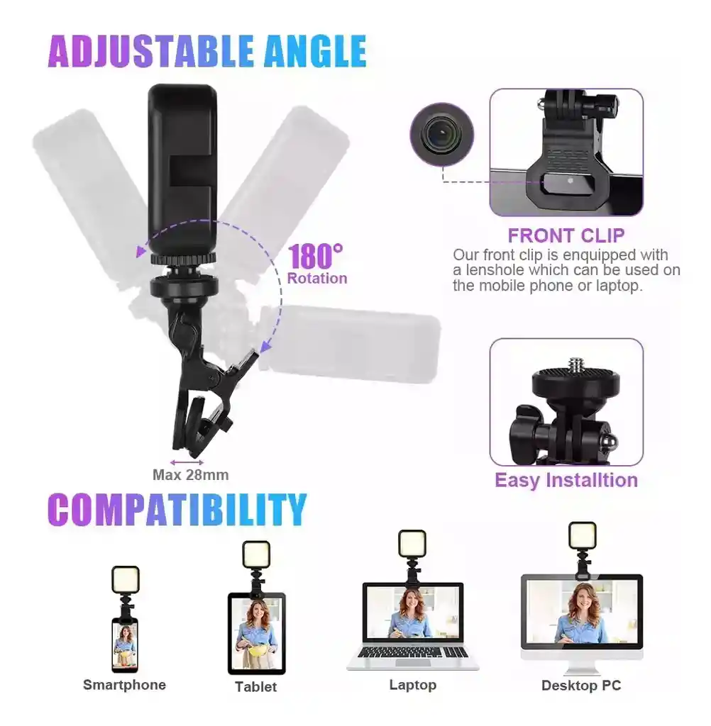Luz Led Para Selfie Recargable Ay-83
