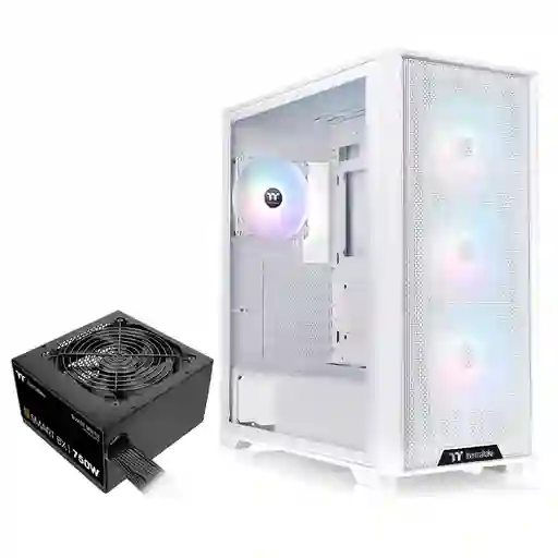Caja E-atx Thermaltake H390 Tg Atgb Blanca + 750w 80 Plus Bronze