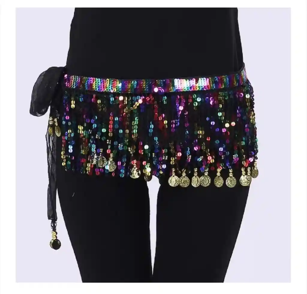 Falda Arabe De Lentejuelas Negro