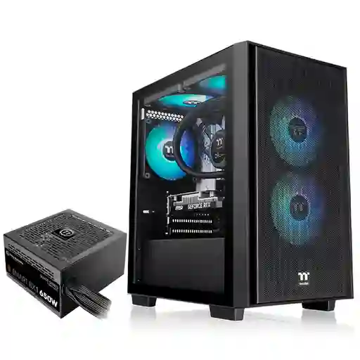 Caja M-atx Thermaltake H16 Tg Argb Black + 650w 80 Plus Bronze