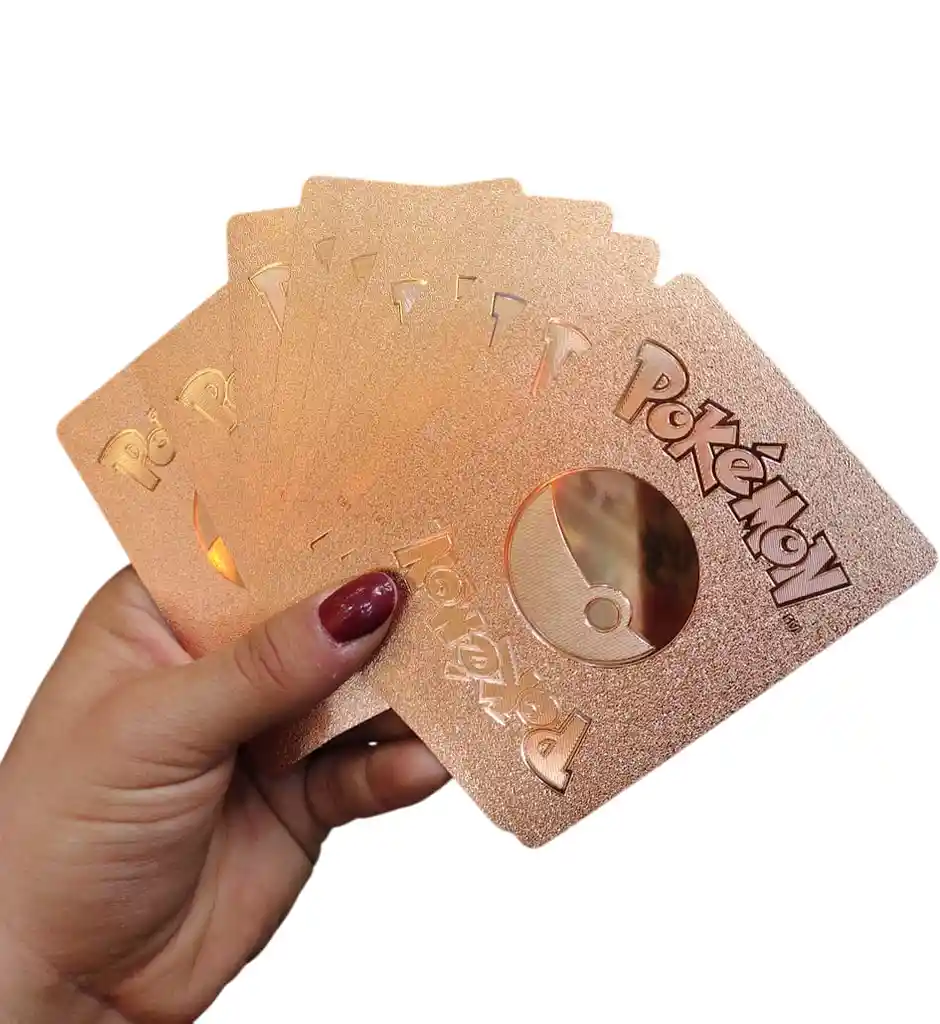 10 Cartas Tarjetas De Pokemon Rosa Bronce Brillantes Aleatorias