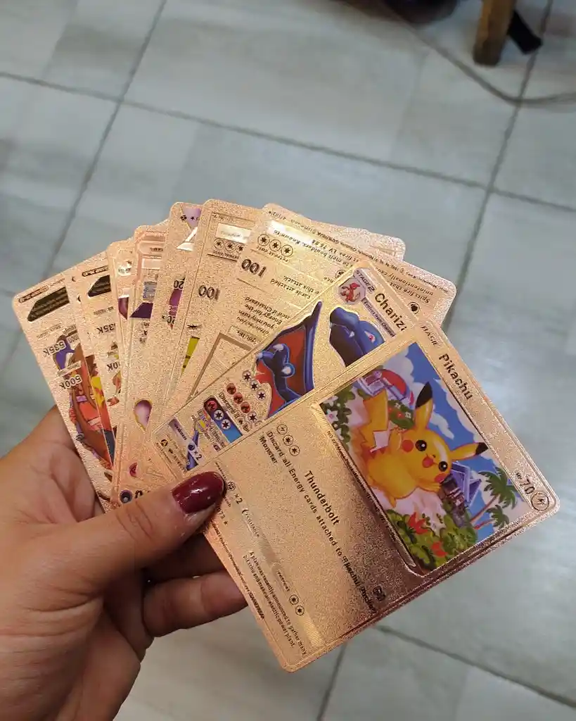 10 Cartas Tarjetas De Pokemon Rosa Bronce Brillantes Aleatorias