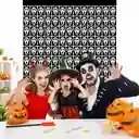 Cortina Halloween Metalizada Fiesta Calabera Scary Movie 2m Fantasma