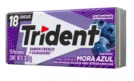 Chicle Trident Sin Azúcar Sabor Mora Azul 18 Und