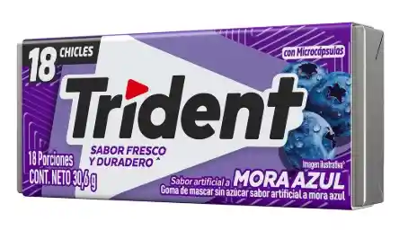 Chicle Trident Sin Azúcar Sabor Mora Azul 18 Und