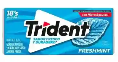 Chicle Trident Sin Azúcar Sabor Menta Fresca 18 Und