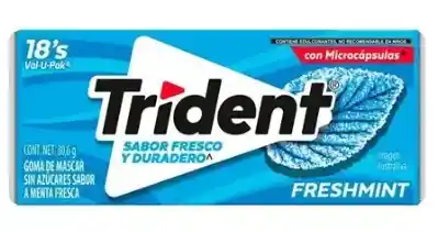 Chicle Trident Sin Azúcar Sabor Menta Fresca 18 Und