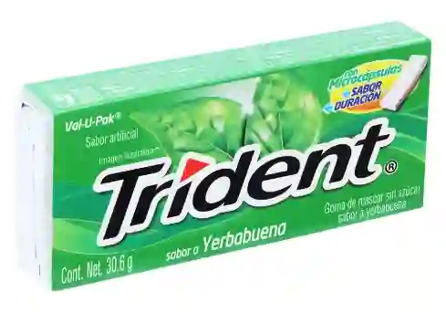 Chicle Trident Sin Azúcar Sabor Yerbabuena 18 Und