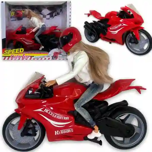 Muñeca Defa Lucy Con Motocicleta Y Accesorios
