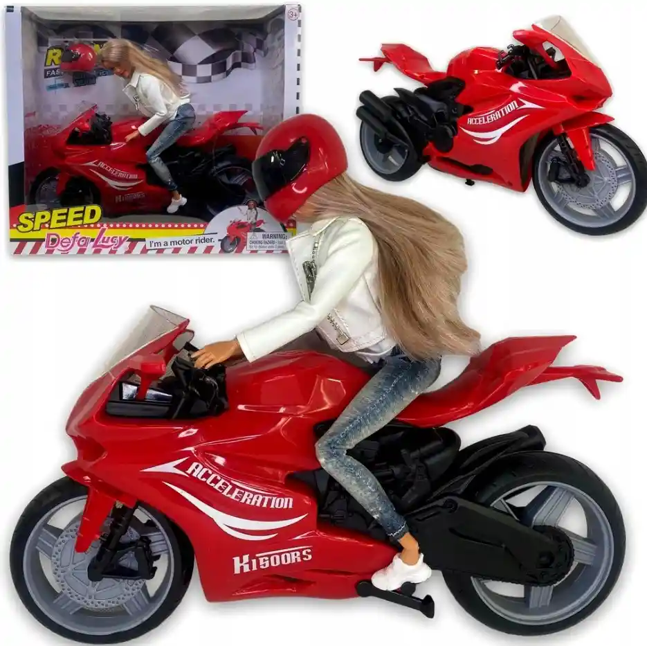 Muñeca Defa Lucy Con Motocicleta Y Accesorios