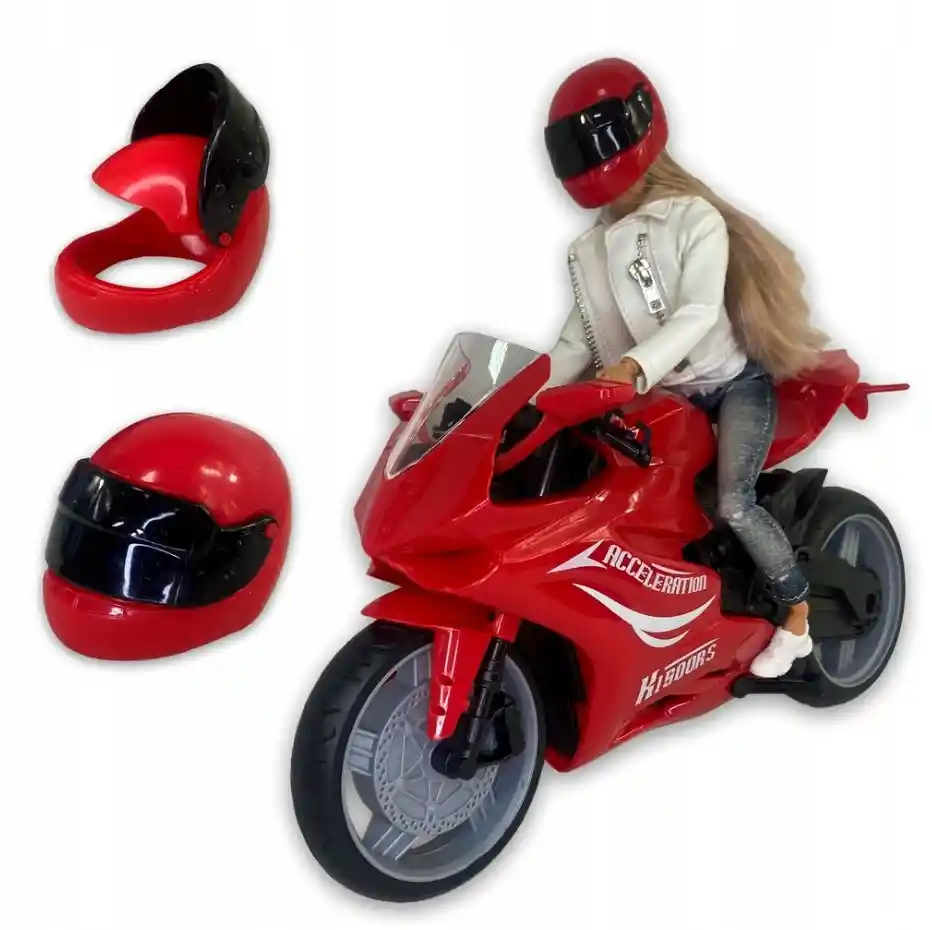 Muñeca Defa Lucy Con Motocicleta Y Accesorios