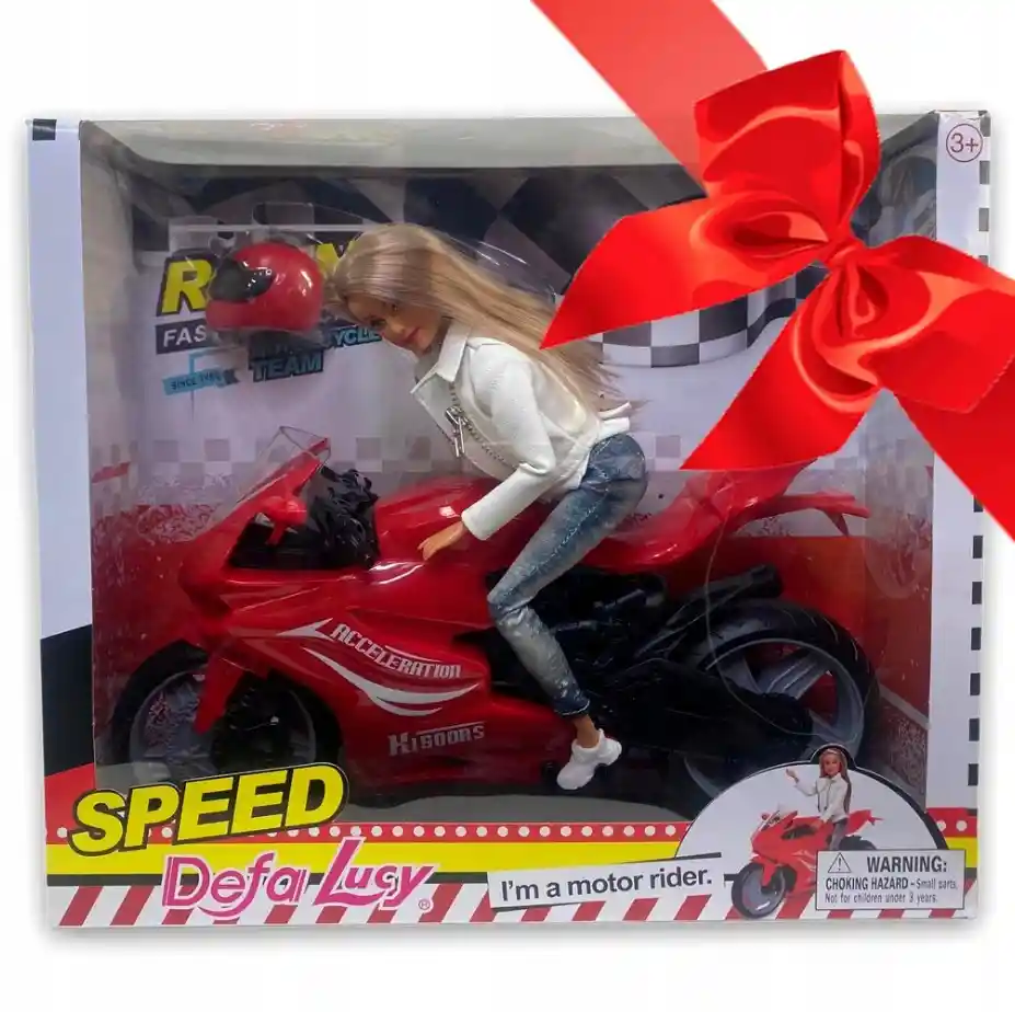 Muñeca Defa Lucy Con Motocicleta Y Accesorios