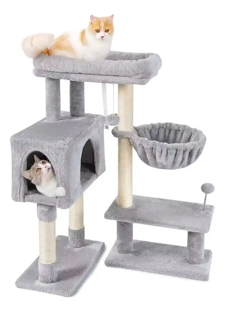Gimnasio Rascador Para Gatos Felpa 4 Niveles