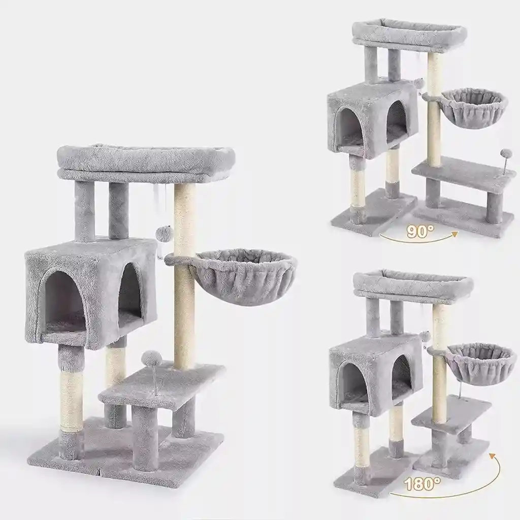 Gimnasio Rascador Para Gatos Felpa 4 Niveles