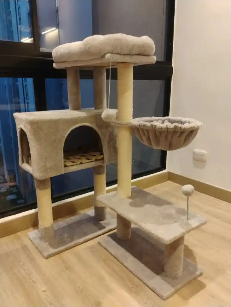 Gimnasio Rascador Para Gatos Felpa 4 Niveles