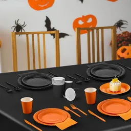 Decoracion Para Mesa Naranja Negro Halloween