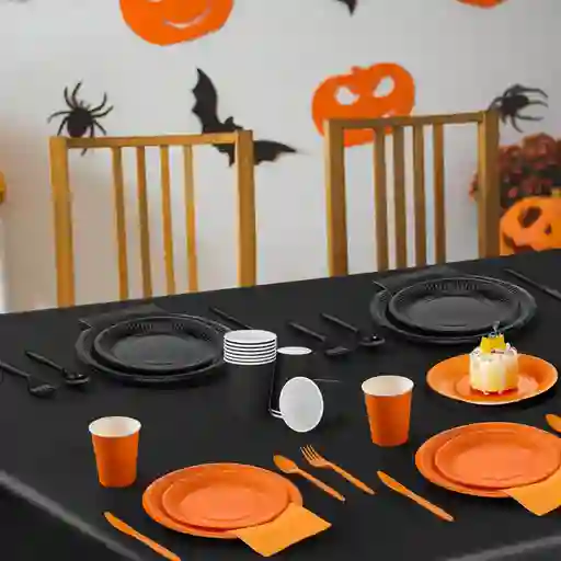 Decoracion Para Mesa Naranja Negro Halloween