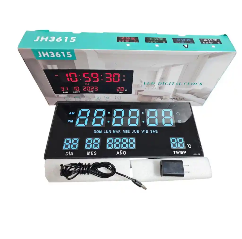 Reloj Digital 36cm Inteligente De Pared Led