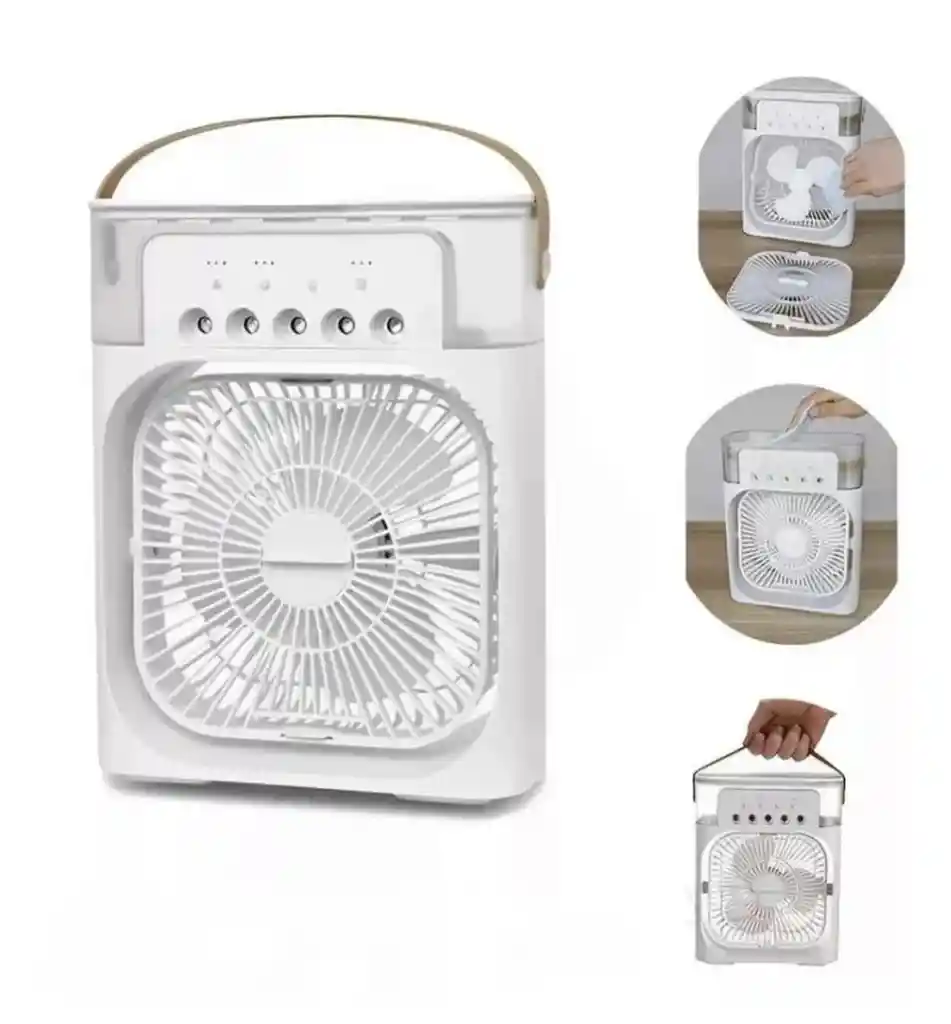 Ventilador Enfriador Humidificador Led Difusor Aroma