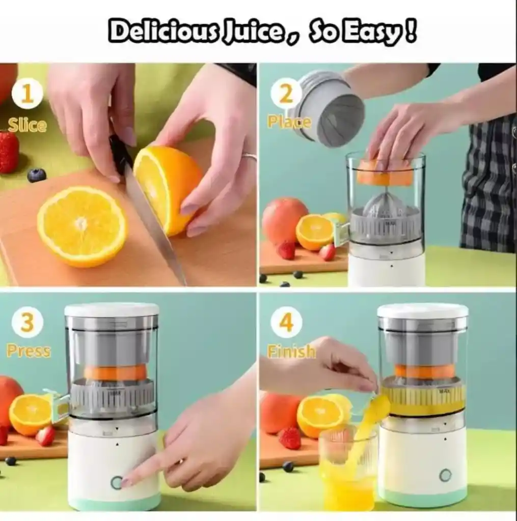 Exprimidor Eléctrico Naranja Limón Jugo De Fruta Recargable