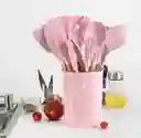 Set De Utensilios Para Cocina En Silicona Con Mango De Madera 12 Piezas Cucharas