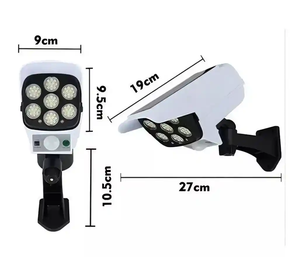 Lámpara Con Panel Solar Sensor De Movimiento Tipo Cámara