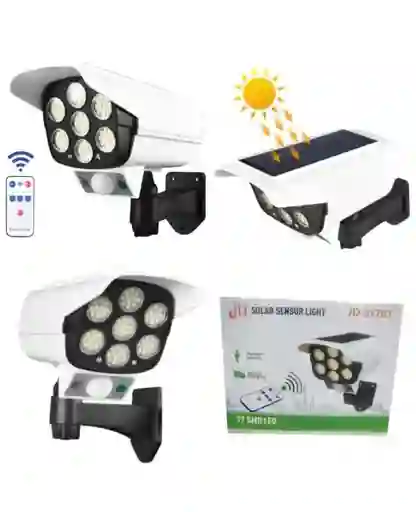 Lámpara Con Panel Solar Sensor De Movimiento Tipo Cámara
