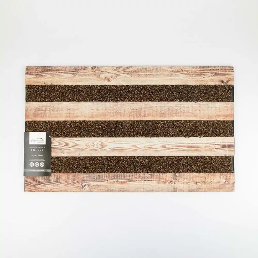 Tapete Expressions Entrada Forest 75x45cm Natural 100% Caucho