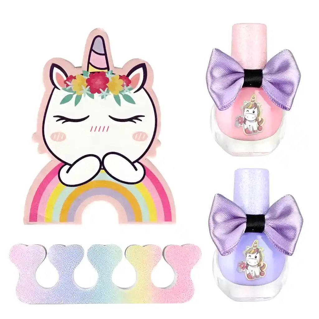 Maleta Kit Unicornio Manicure Antifaz Niñas Juguete Esmaltes