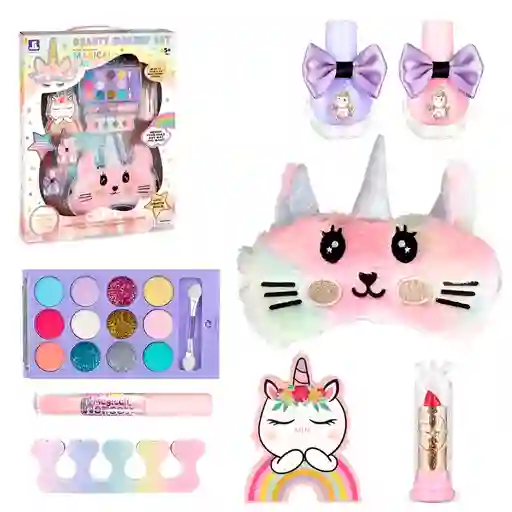 Maleta Kit Unicornio Manicure Antifaz Niñas Juguete Esmaltes