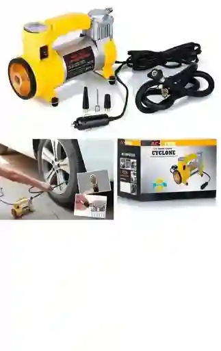 Compresor De Aire Automático Para Inflar Llantas De Carro Color Amarillo