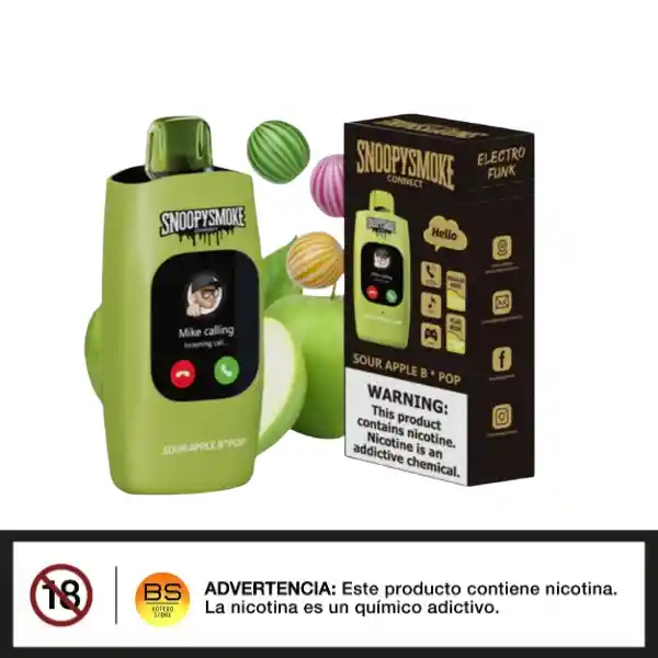 Vape Snoopysmoke - Sour Apple B - Pop - 30.000 Puffs