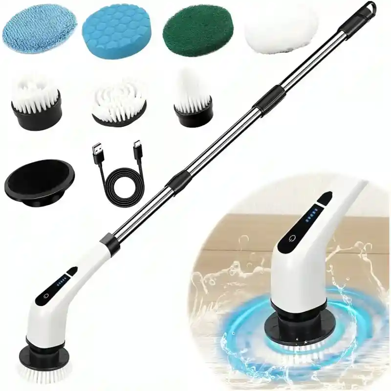 Cepillo Limpieza 9 En 1 Electrico Recargable Giratorio Hogar Auto