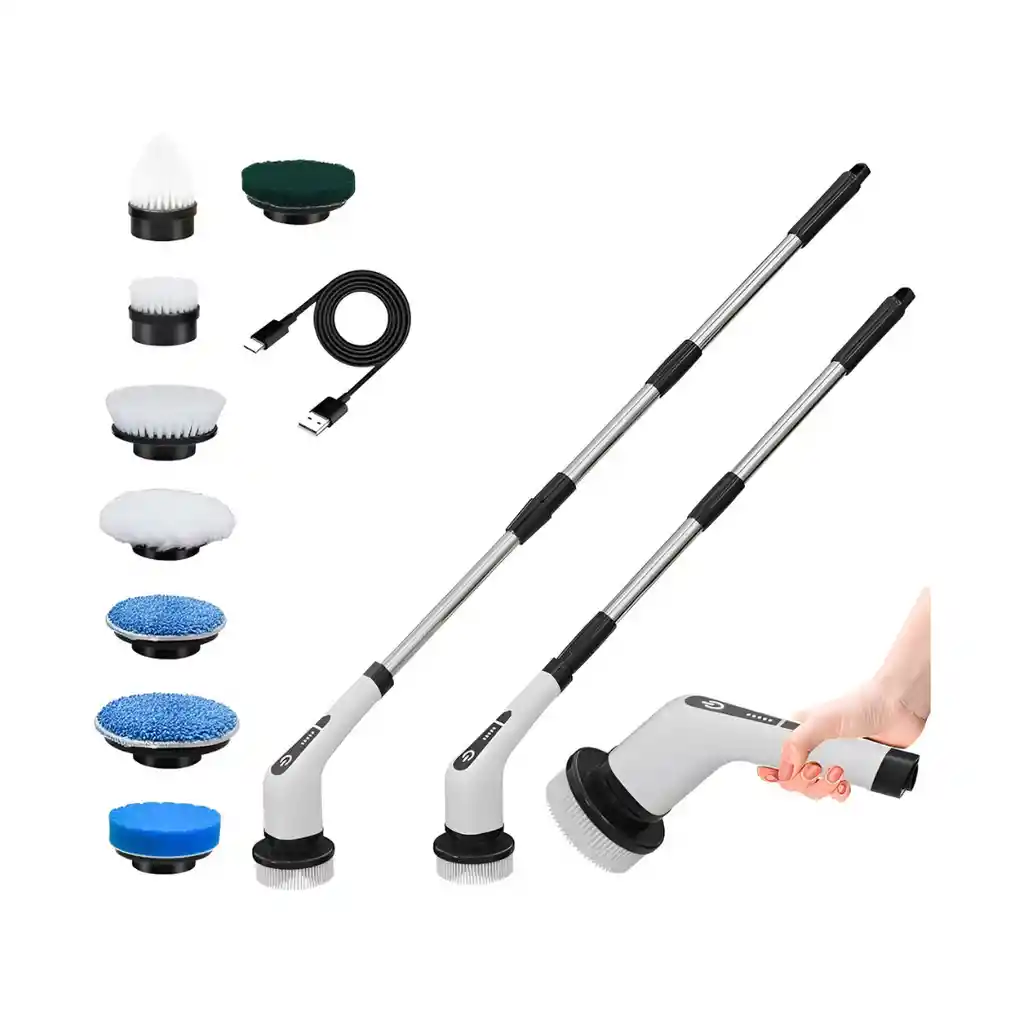 Cepillo Limpieza 9 En 1 Electrico Recargable Giratorio Hogar Auto