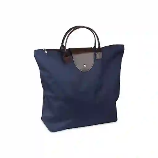 Bolso Cartera Mano Grande Plegable Cosmetiquera Incluida Azul
