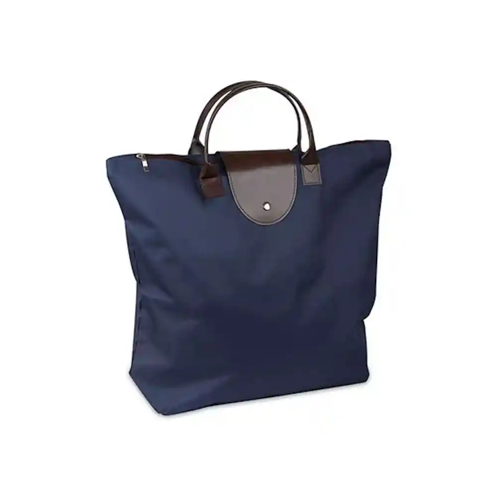 Bolso Cartera Mano Grande Plegable Cosmetiquera Incluida Azul