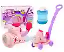 Máquina Caminador De Burbujas En Luces De Unicornio Rosa