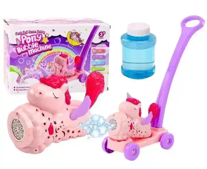 Máquina Caminador De Burbujas En Luces De Unicornio Rosa