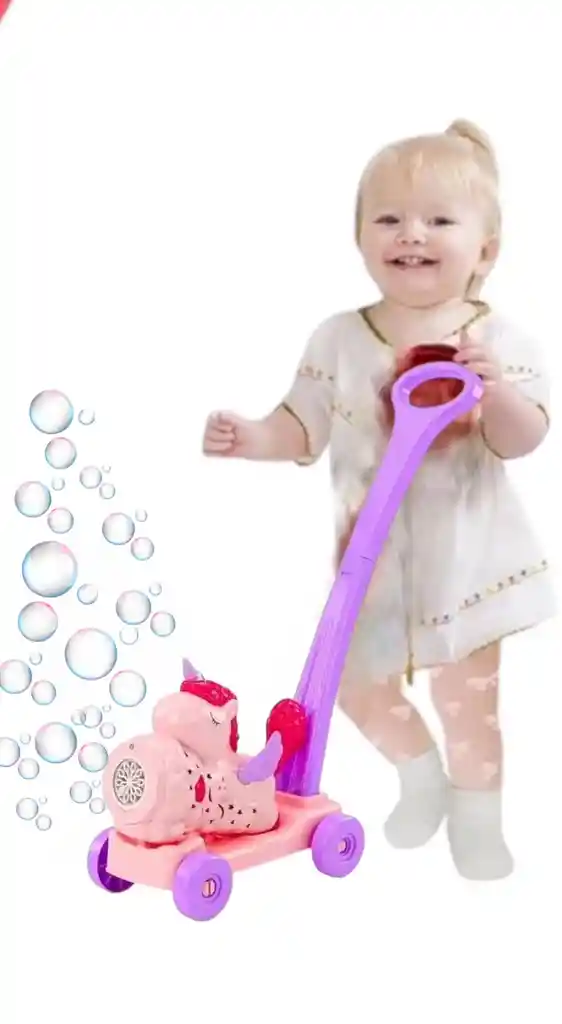 Máquina Caminador De Burbujas En Luces De Unicornio Rosa