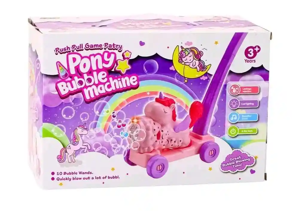 Máquina Caminador De Burbujas En Luces De Unicornio Rosa