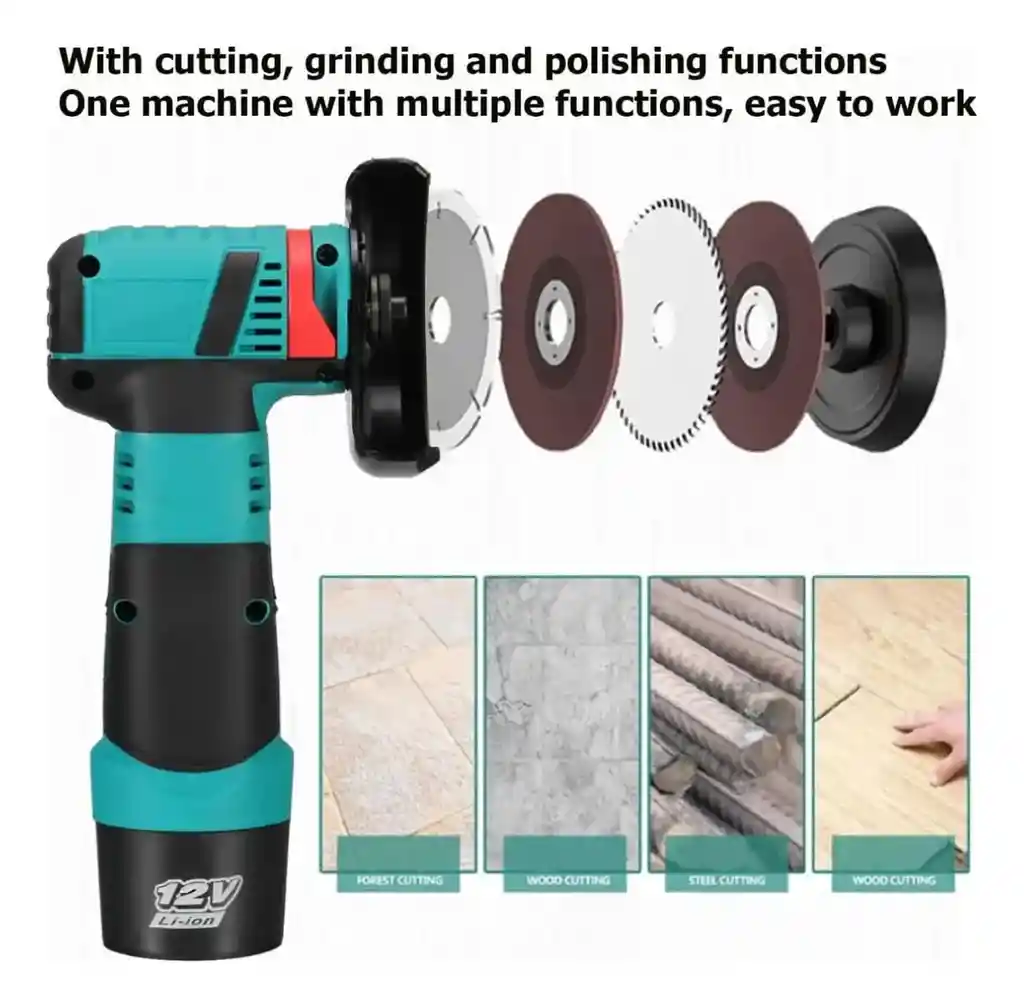 Mini Pulidora Inalámbrica Sin Escobillas 12 V Moler Cortar Azul